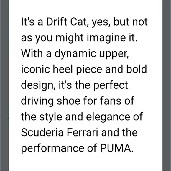 Puma NWOB Ferrari Drift Cat Red and Black Sneakers with Sleek Design 10.5M